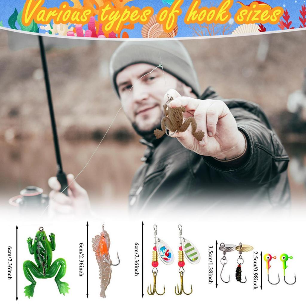 Fishing Baits Freshwater Fishing Tackle Kit Christmas Advent Countdown 2025 Boxed Baits For Trout Bass Catfish Beginner Men