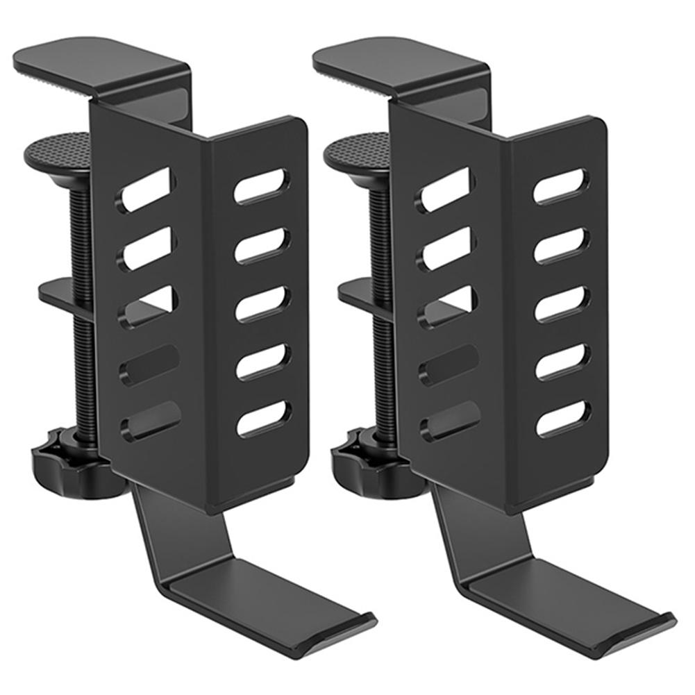 Desk Side Laptop Holder No Drill Tablets Hanging Holder Clamp on Desk Organizer for Office Home Laptop/Tablet/Keyboard/Headphone