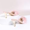 Women's Furry Stiletto High Heel Slippers: Plus Size Open Toe Elegant Sandals