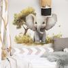 Cartoon Elephant Trees Wall Sticker Self-Adhesive Removable Kids Room Bedroom Hallway Dorm Home Decor