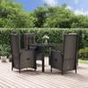 Day and Night - Day and Night 5-piece Garden Furniture Set with Black Synthetic Rattan Cushions
