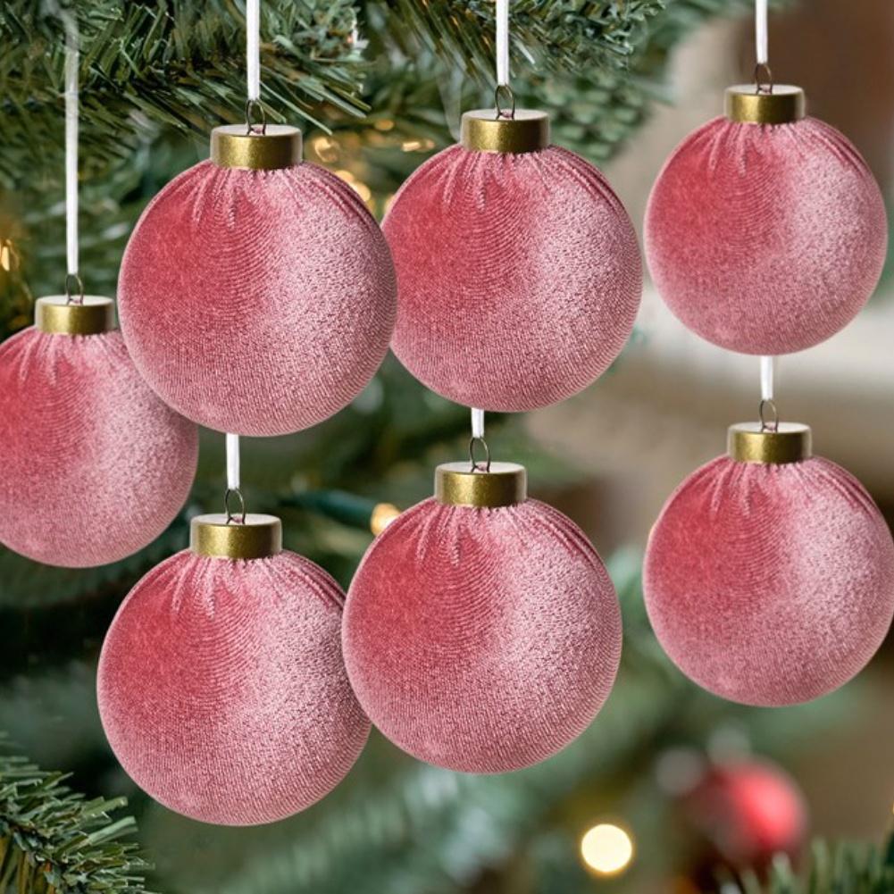 12pcs Christmas Ball Pendant Decoration Tree Ornaments Velvet Balls Xmas Tree Ornaments Christmas New Year Decoration 2026