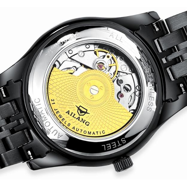 AILANG Men's Mechanical Watch Fully Automatic Ultra -thin Fashion Trend Men's Watch Bilateral Calendar Night Light Waterproof