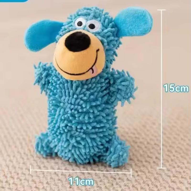 Plush Squeaky Dog Toy Teething Molar Chew Resistant Interactive Self Play Small Medium Puppy Dogs Anti Boredom Teeth Cleaning Pet Supplies