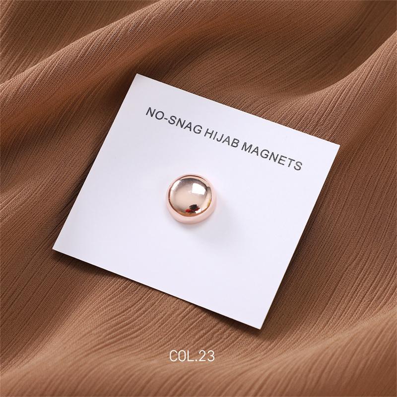 New 54color Matte Silk Scarf Hijab Magnet Brooch Strong Magnetic Buttons Round Shawl Dual-use Collar Clip Cufflinks