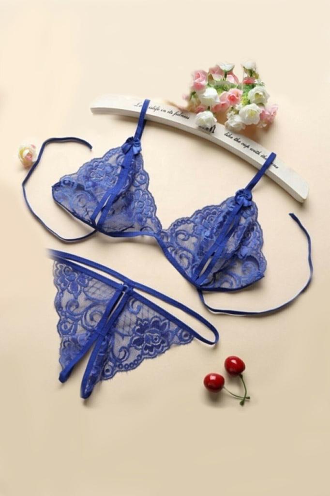 Damenmode Neue Unterwäsche-Sets Damen-Set aus rotem Spitzen-BH und Höschen