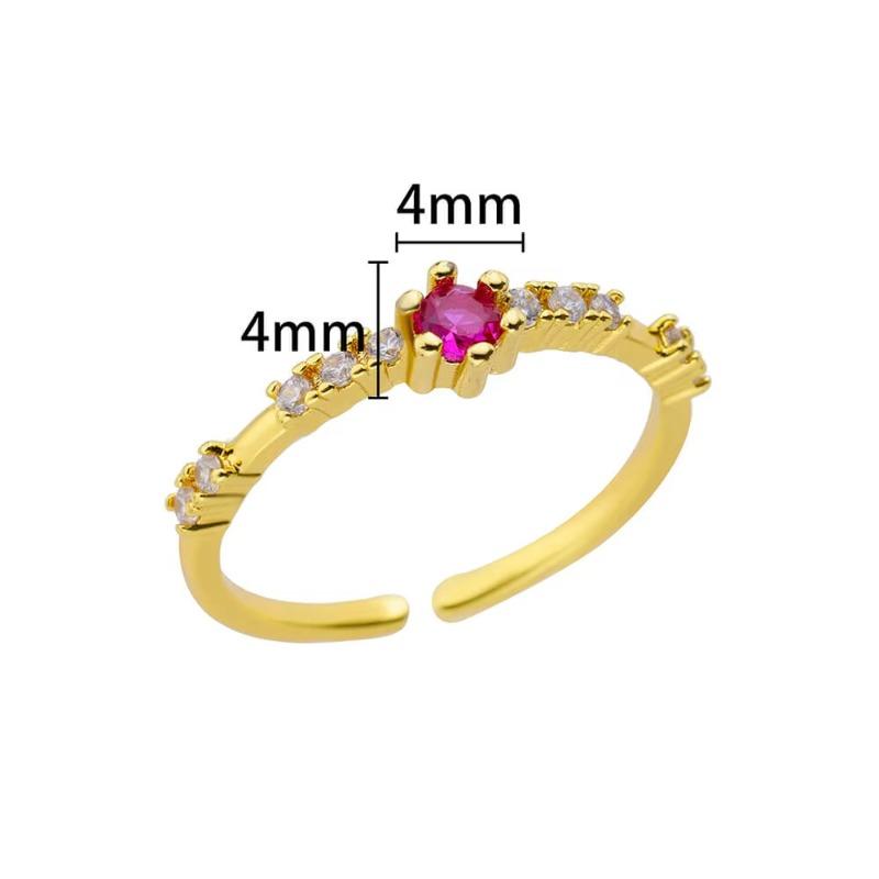 Hot-selling Micro-inlaid Colored Treasure Zircon Ring Women's Simple and Versatile Unique Design Love Geometric Light Luxury Ring