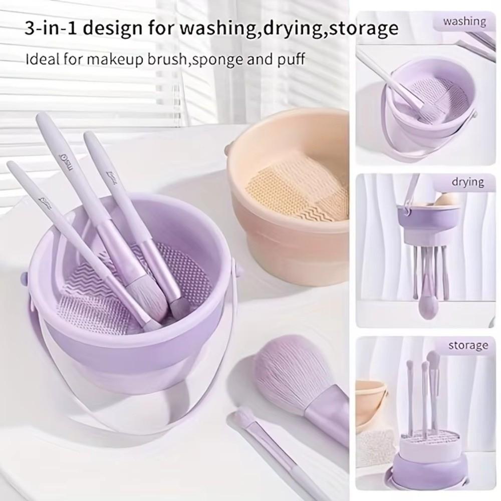 Silicone Makeup Brush Cleaner 3-In-1 Cosmetic Brush Cleaning Tools New Drying Rack Beauty Tool Kit