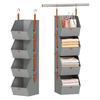 Hanging Closet Organizer 4 Tier,Clothes, Shelf Space-Saving Closet System, Fabric Storage Bins, Bedroom
