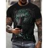 Summer Men's Casual Fashion Animal 3D Printed T-shirt Loose Breathable Plus-size Casual Sports Versatile Crew Neck Short-sleeve T-shirt