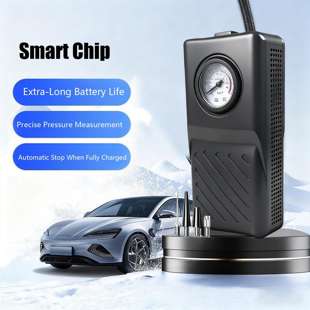 Air Pump For Car Tires Electric With Pressure Gauge Tire Inflator Portable Air Compressor For Motorcycle Electric Scooter Sedan