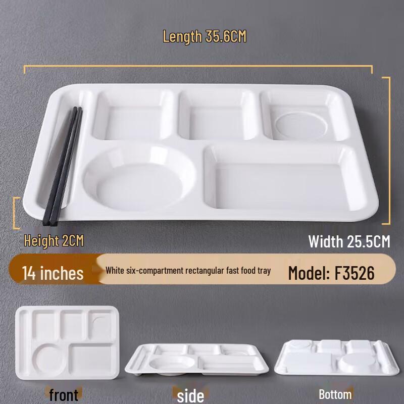 A5 Melamine Divided Cafeteria Tray