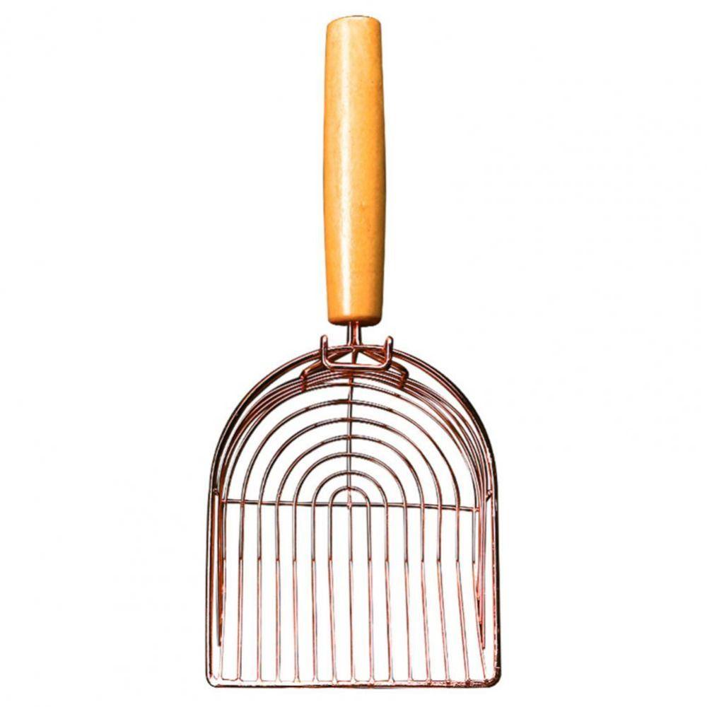 

Дизайн с крючком Сито для кошачьего наполнителя из нержавеющей стали Металлическая лопатка для кошачьего наполнителя Портативный Питомец Rose Gold