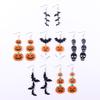 Halloween Acrylic Stud Earrings: Pumpkin, Bat, Ghost & Skull Dangle Accessories