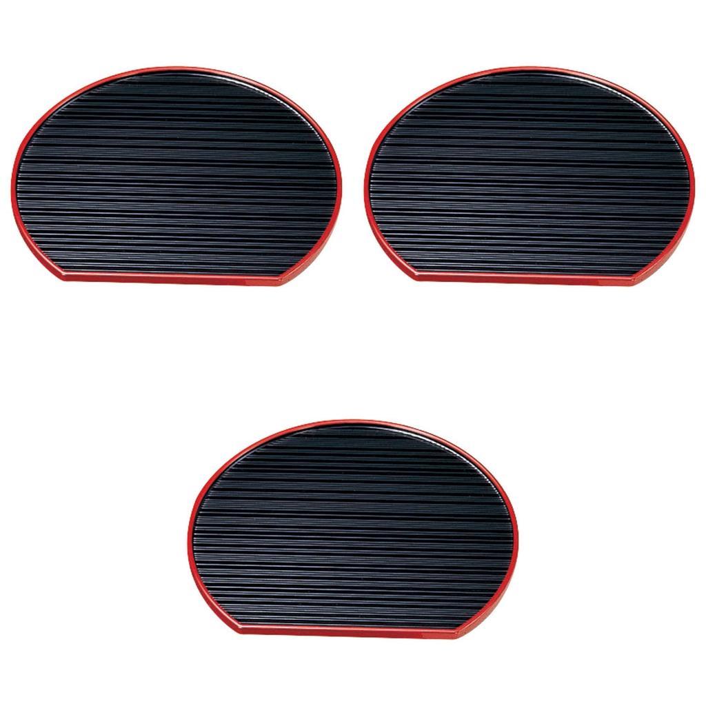 Set of 3 Randohantsuki Black x x 1 cm ABS Setomonohonpo [A] Tray, Rimmed, Red, 31.5 27.8 Tray, resin,