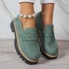 2024 Retro Britischer Stil Damen Loafer: Große Größe, Lässig, Dicke Absätze & Sohlen für Frühling und Herbst