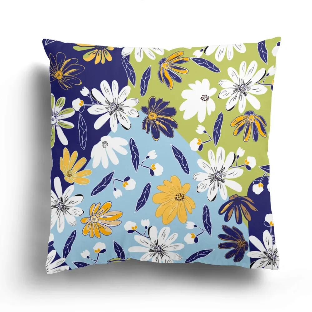 

Маленькая свежая ромашка цветок короткая наволочка модная наволочка домашнее украшение диван 66x66cm красный