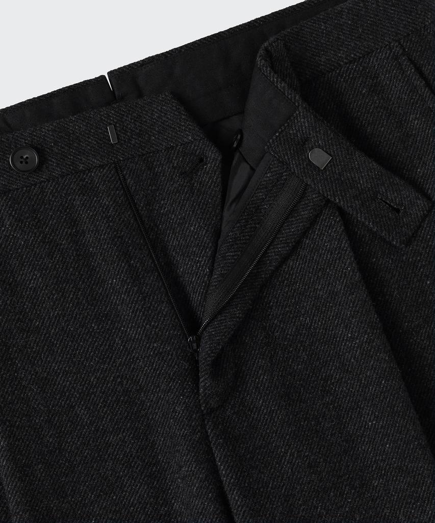 MUSINSA STANDARD Wool Blend Traditional One-Pleat Tapered Slacks [Charcoal Gray]