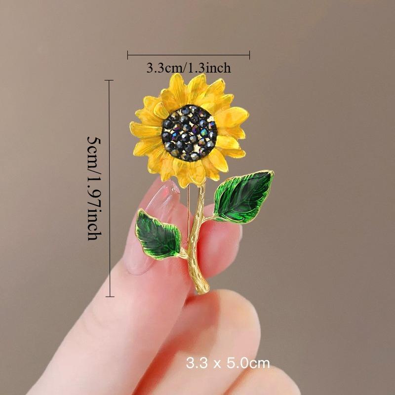 High End Sunflower Brooch For Women, Exquisite Suit Chest Flower, Temperament Coat Brooch, Elegant And Versatile Clothing Accessories