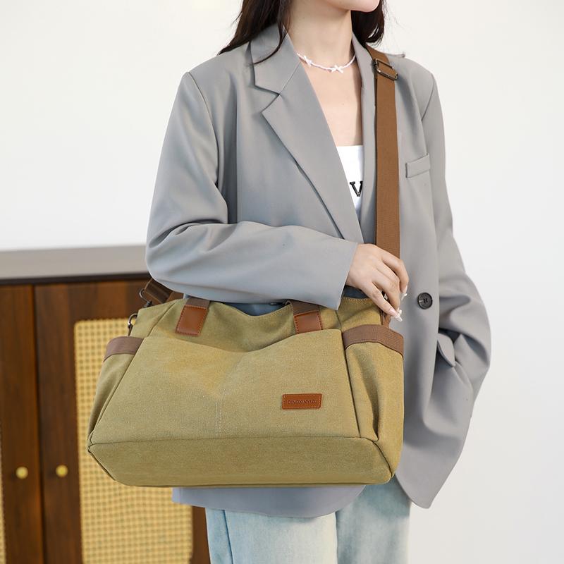 Women's Large Capacity Shoulder Bag Handbag Canvas Vintage Student Crossbody Bag