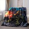 1Pc Warrior Beast Flannel Blanket, Soft And Comfortable, Casual Warm, Camping Travel, Christmas, Halloween Xmas Gift L1235
