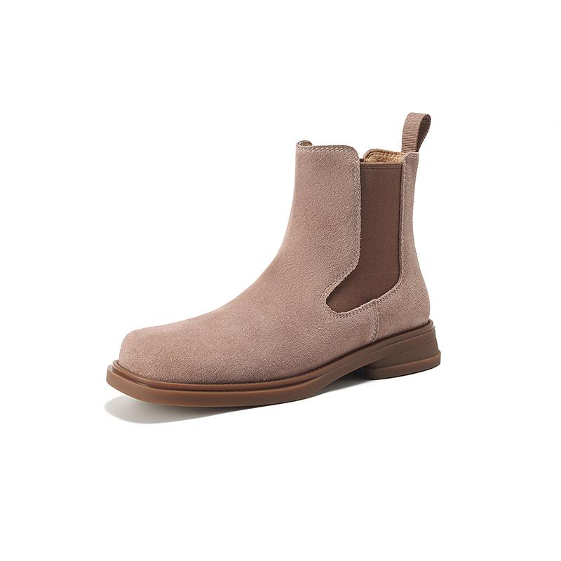 2025 Winter/Autumn Chelsea Boots Genuine Leather Shoes for Women Retro Boots Round Toe Ankle Boots British Style Women Shoes