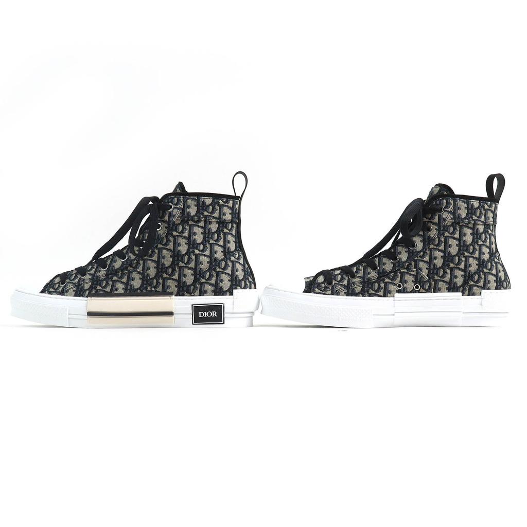 Pristine DIOR High cut sneakers B23 Oblique Logo Black beige mens 43 3SH126ZSA  Used