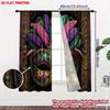 2D Flat Printing 2pcs Curtain Scene Curtains Mardi Gras Feathered Mask Digital Printed Polyester Drapes Party Decorations