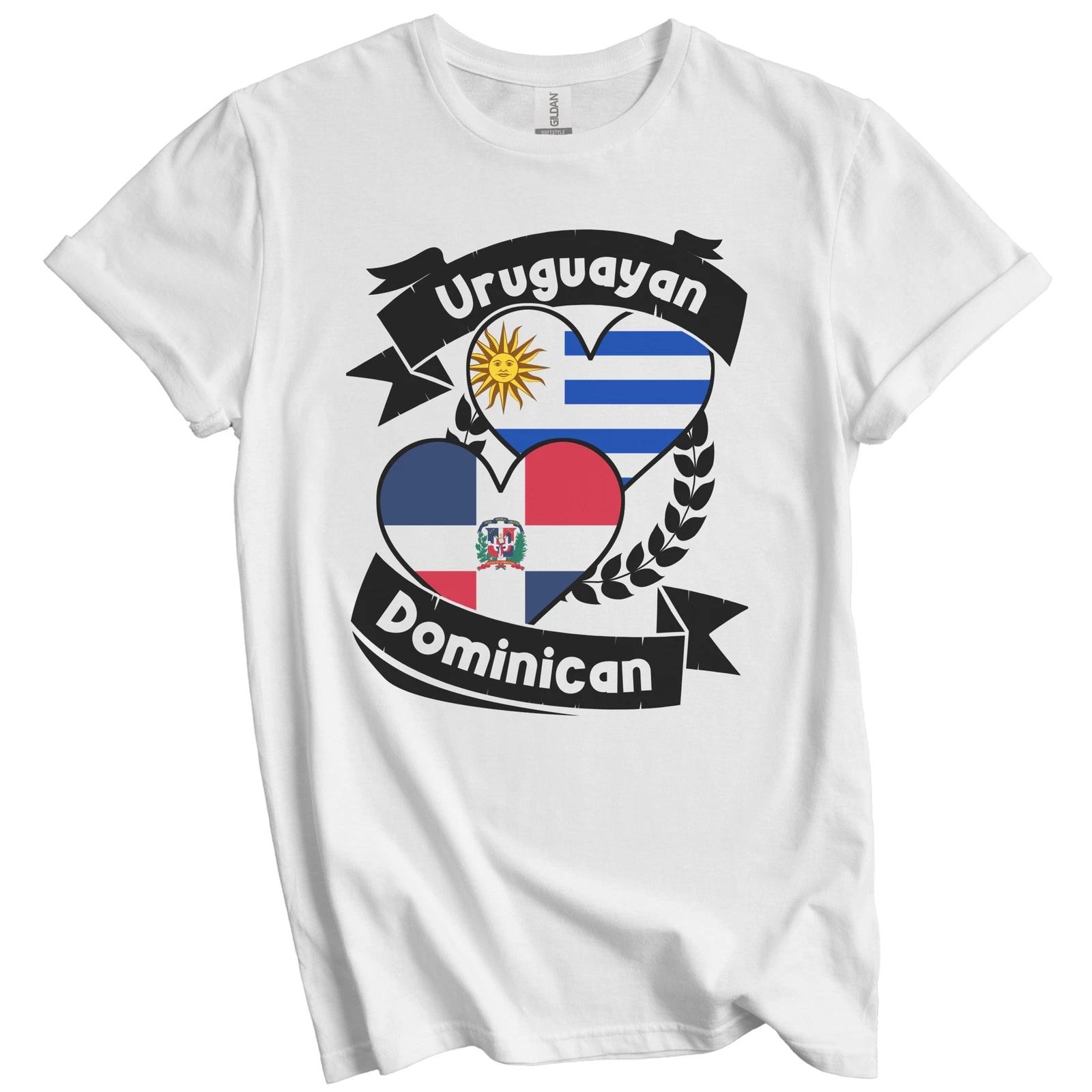 Uruguayan Dominican Heart Flags Uruguay Dominican Republic T-Shirt M