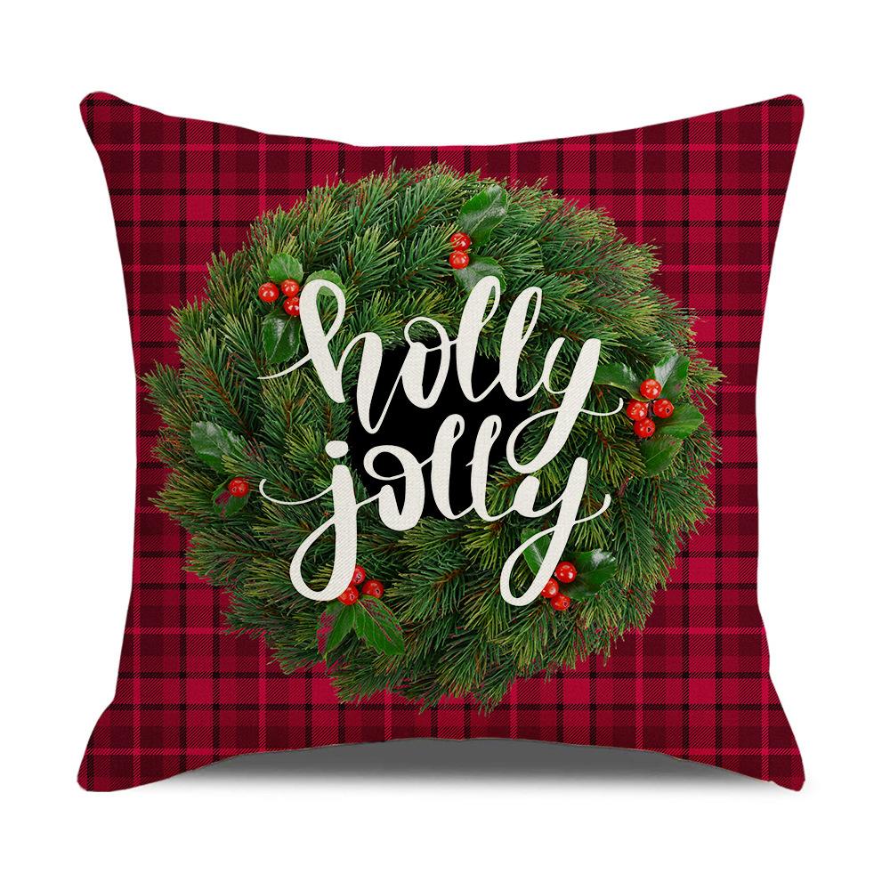 New Mixed Color Christmas Pillow Sofa Cushion Cover Peach Skin Lumbar Cushion Household Products