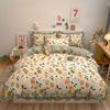 Korean Style Bed Skirt Four-piece Set Pure Cotton Edge Bed Sheet Thickened Plant Cashmere Brushed Skin-friendly Bedding