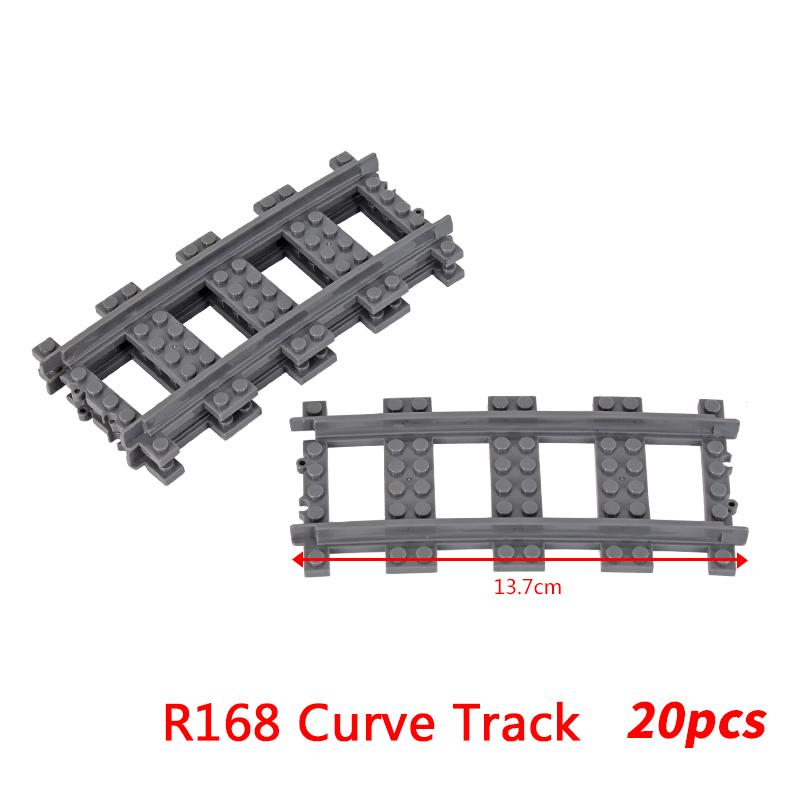 20PCS MOC City Bricks Train Flexible Construction Parts Railway Curve Track R120 Building Blocks Model Accessories Compatible
