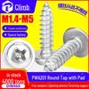 201 Stainless Steel Cross Round Head Self-Tapping Screw with Washer (Pan Head) M2/M3/M4/M5.
