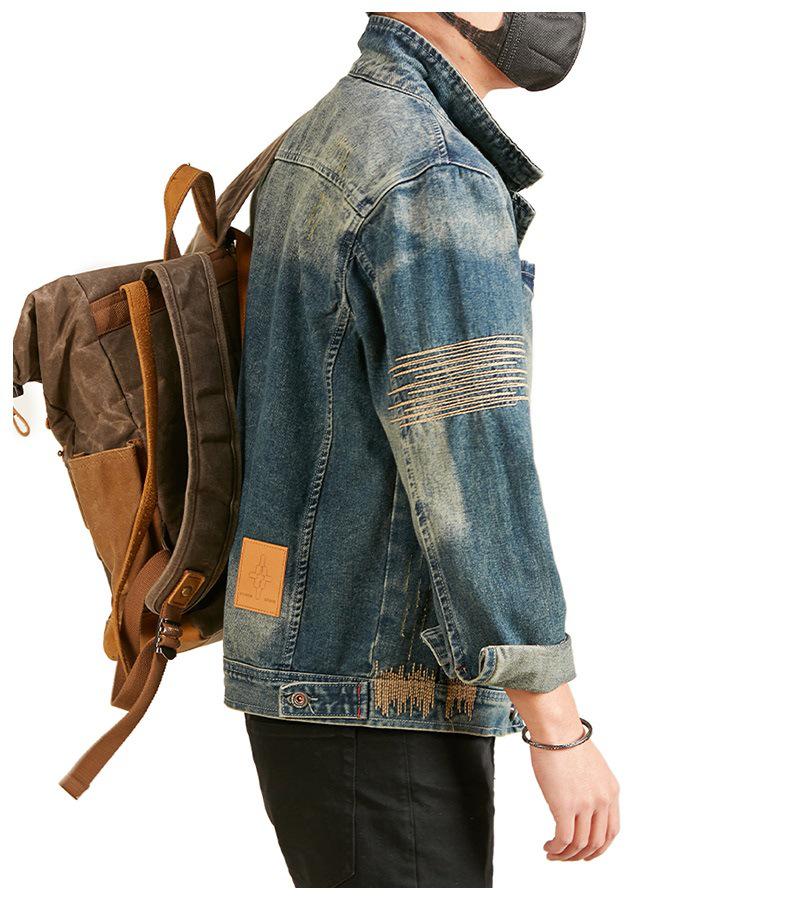Xintang Retro Embroidered Men's Denim Workwear Jacket for Spring 2025