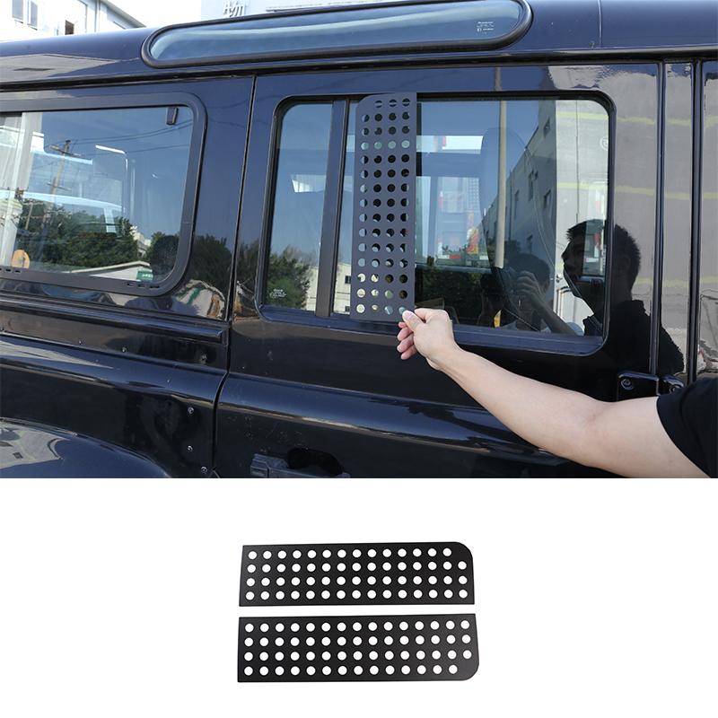 For Land Rover Defender 90 110 130 2004-19 Aluminum Alloy Car Rear Trunk Side Window Glass Frame Cover Trim Sticker Accessories