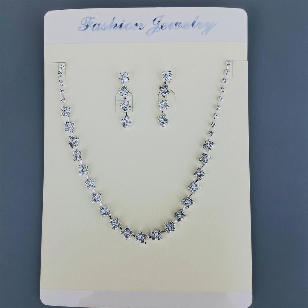 Korean Style High-Brightness Rhinestone Clavicle Necklace - Elegant Bridal Jewelry for Women
