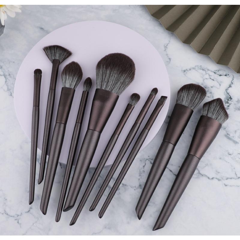 10Pcs Makeup Brush Portable Wooden Handle Eye Shadow Brush Foundation Make-up Beauty Tool