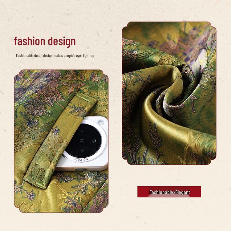 Women's Fleece-Lined Tang Suit Jacket: Winter Warmth for Elderly Ladies