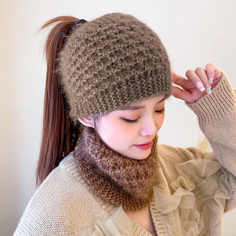 Women's Knitted Headband & Wool Earmuffs: Autumn/Winter Cycling Hat for Thin Face