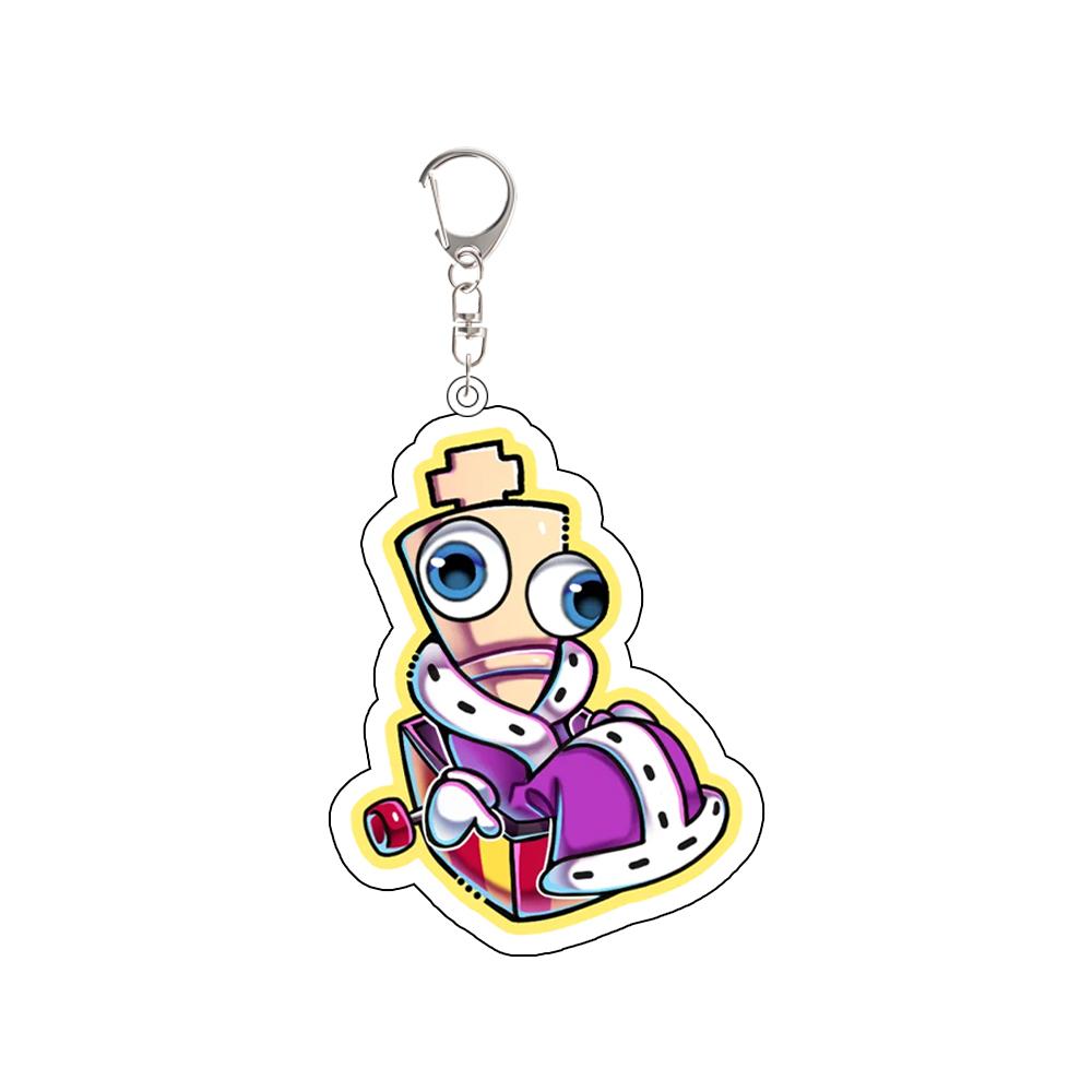 Pour TADC Pomni Jax Ragatha Gangle Zooble Kinger Caine Anime Périphérique Porte-clés Acrylique Pendentif Exquis pour Sac à Dos Cadeau de Festival gray