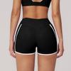 Women's High Waist Yoga Shorts Slim Fit Stretchy Athletic Running Workout Gym Shorts with Contrast Trim for Fitness Training
