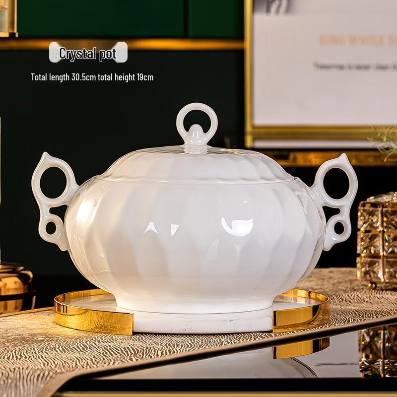 Ru Han Chinese Ceramic Crystal Soup Pot