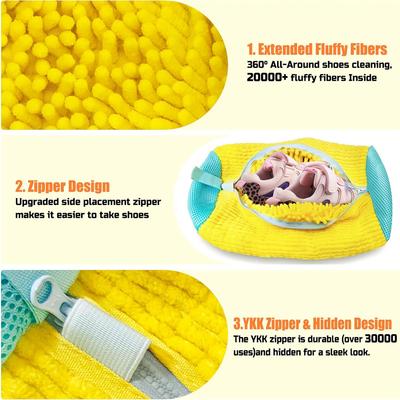 1PCS Wash Shoes Bag Padded Net Laundry Shoes Protector Fluffy Fibers Polyester Washing Machine Drying Bag Travel Shoe Organizer