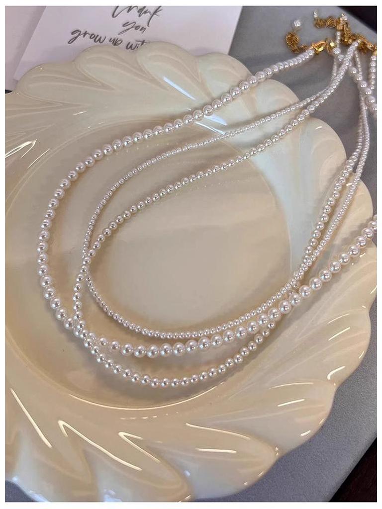 High-Gloss Mother-of-Pearl Necklace: Women's Exquisite, Durable, Strong Light Baby Rice Beads Clavicle Chain