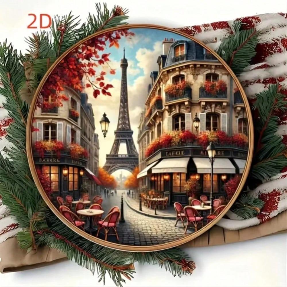 Iron Eiffel Tower Wall Art Paris Cafe Scene Metal Wall Decor French Bohemian Style Home Decor