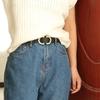 Ladies Double D Alloy Japanese Buckle Simple Decoration, Jeans Retro Atmosphere Elegant Non-Porous Belt
