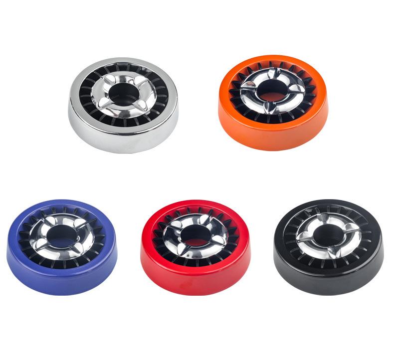 Rotating Stainless Steel Ashtray with Cigarette Extinguisher for Home or Office