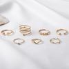 Ring, Wind Joint Ring Combination 7-Piece Set Pentagram Open Spring Ring Female