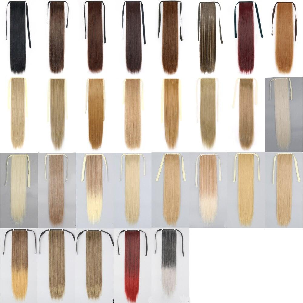 MERISIHAIR Women Long Straight Hairpiece Synthetic Fiber Long Straight Wavy Daily Wear Black Blonde Hair Extension Ponytail