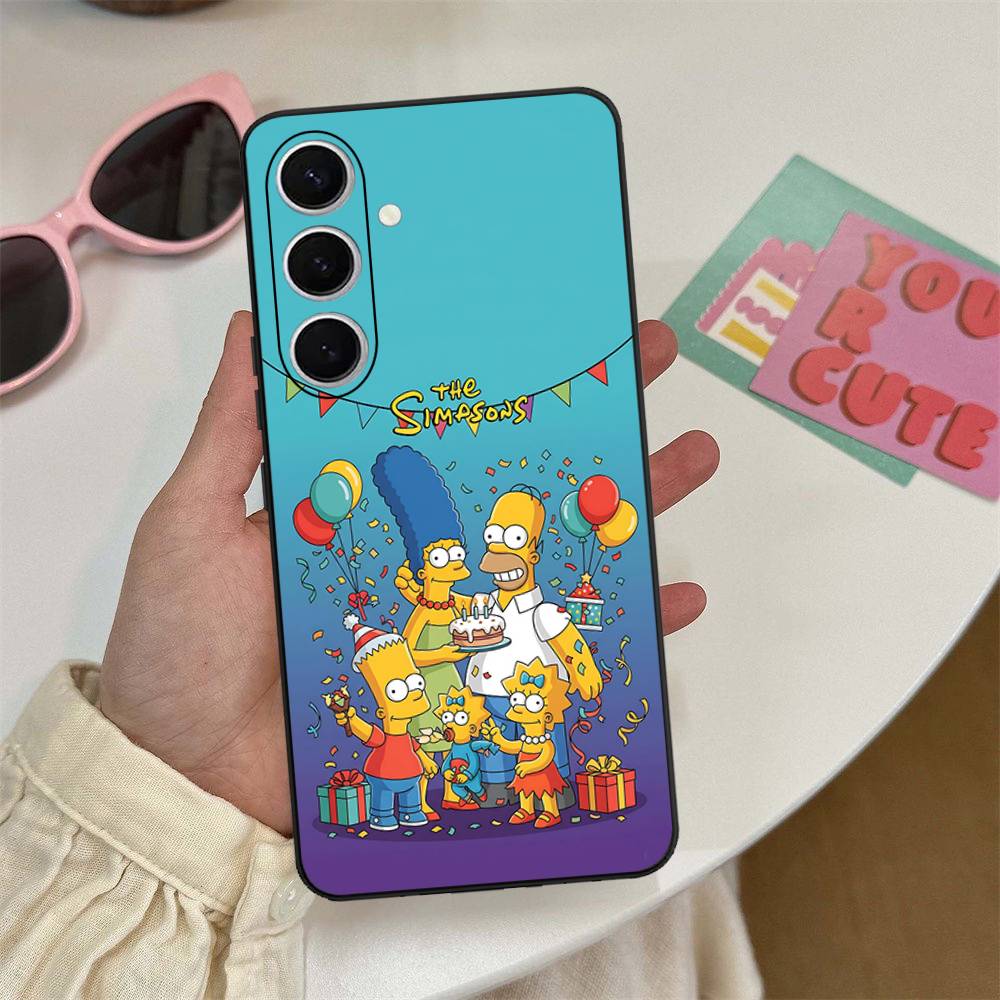 Funny Cartoon S-Simpsons Phone Case For Samsung S 24 Fe 25 Ultra Plus 20 Lite 21 30 22 23 24 22 Ultra 5G Fundas